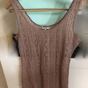 SALE Stunning BKE/Buckle Mauve Women's Lacy Tank Top Sz Large